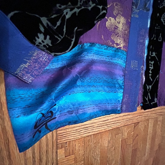 Chico’s women’s silk and velvet kimono jacket. . Size 2 (women’s medium).mint - Picture 6 of 13